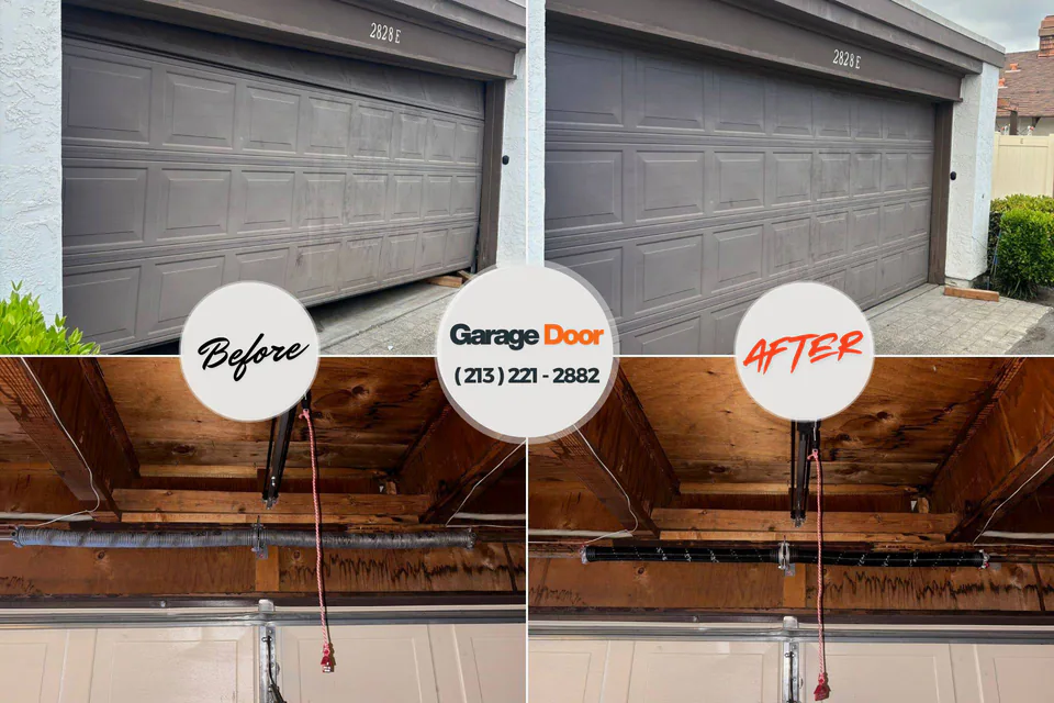 Before and after: garage door installation Mineral Wells, TX